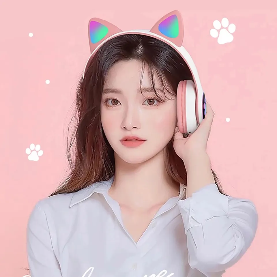 최신 STN-28 무선 헤드셋 고양이 귀 5.0 블루투 - Outdoor Sport Activities For Kids 리뷰 및 가격