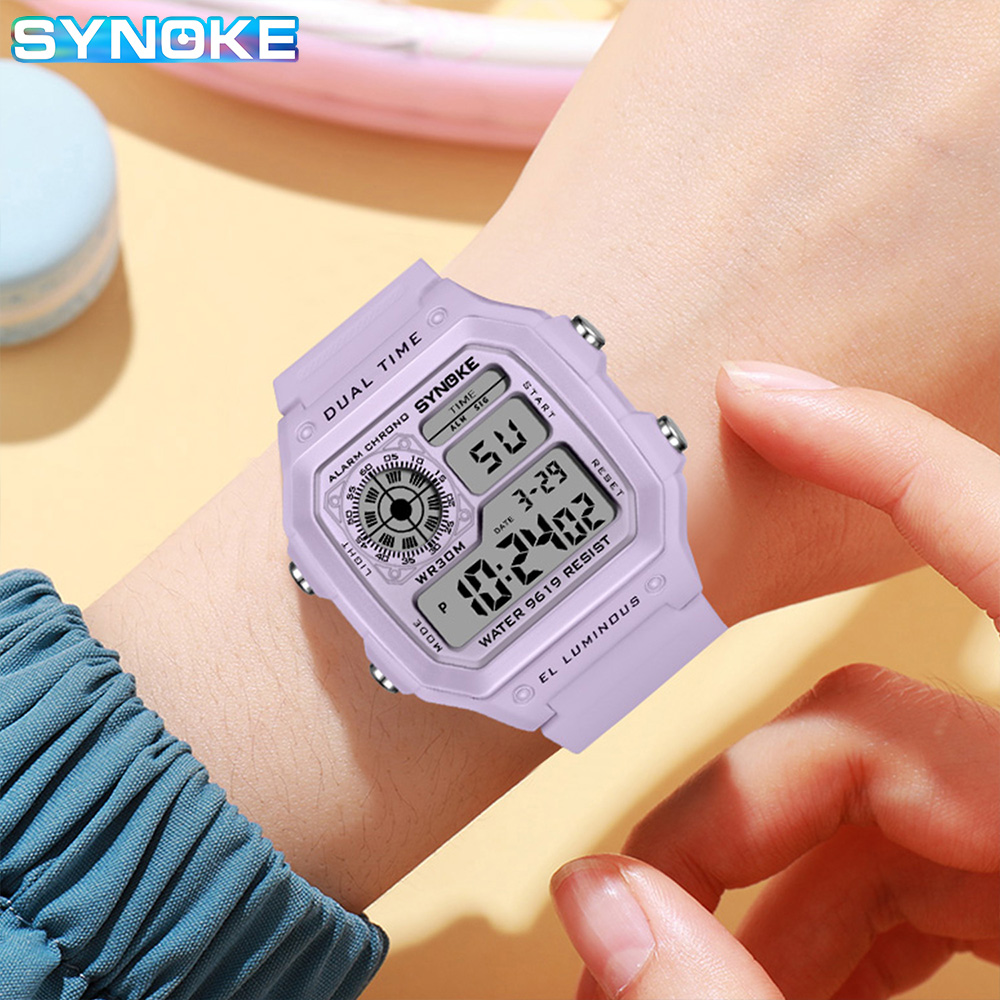 SYNOKE 디지털 시계 레이디 스포츠 빛나는 다기능  - Outdoor Sport Lights 리뷰 및 가격