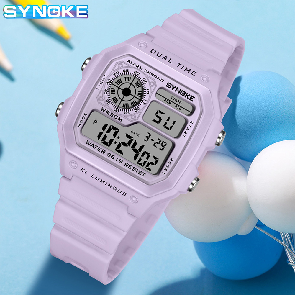 SYNOKE 디지털 시계 레이디 스포츠 빛나는 다기능  - Outdoor Sport Lights 리뷰 및 가격