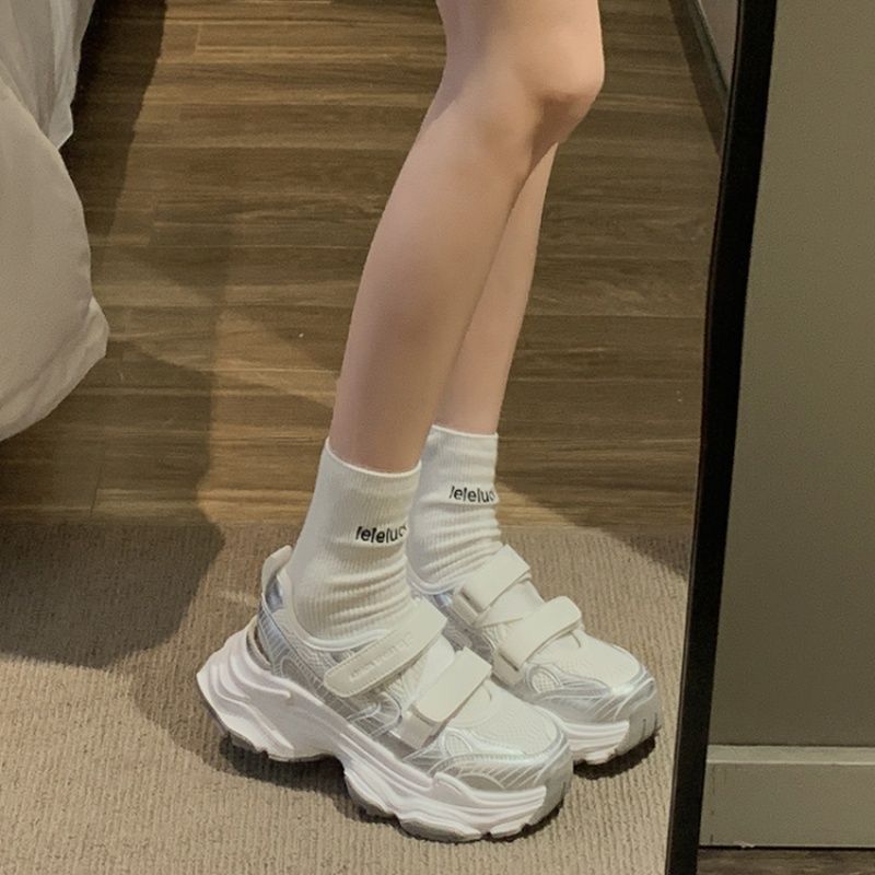 메탈릭 실버 속이 빈 플랫폼 샌들 여성용 더블 벨크로  - Outdoor Sport Outfit 리뷰 및 가격