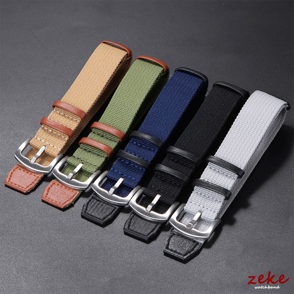 20mm 22mm 나일론 가죽 시계 스트랩 빈티지 카키 - Outdoor Sport Field 리뷰 및 가격