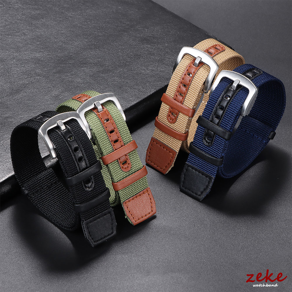 20mm 22mm 나일론 가죽 시계 스트랩 빈티지 카키 - Outdoor Sport Field 리뷰 및 가격